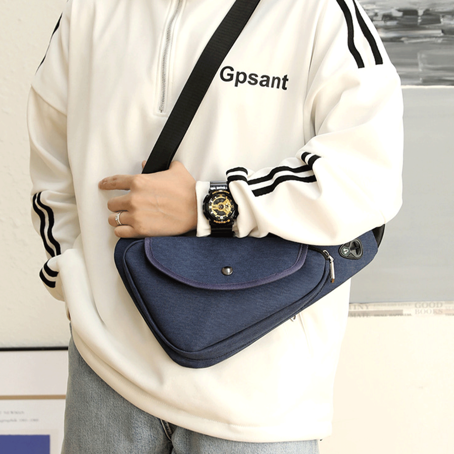 Oxford Cloth Fashion Banana Chest Crossbody Sling Bag 20